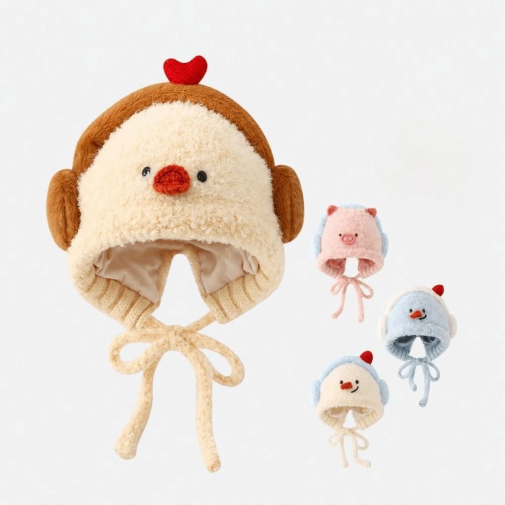 Cold Proof Children Earphone Hat Cute Cartoon Plush Warm Hat New Ear Protection Hat Winter