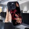 Mystic Lily Grooved Phone Case for iPhone 14/15/16/17 Pro Max - Black Style
