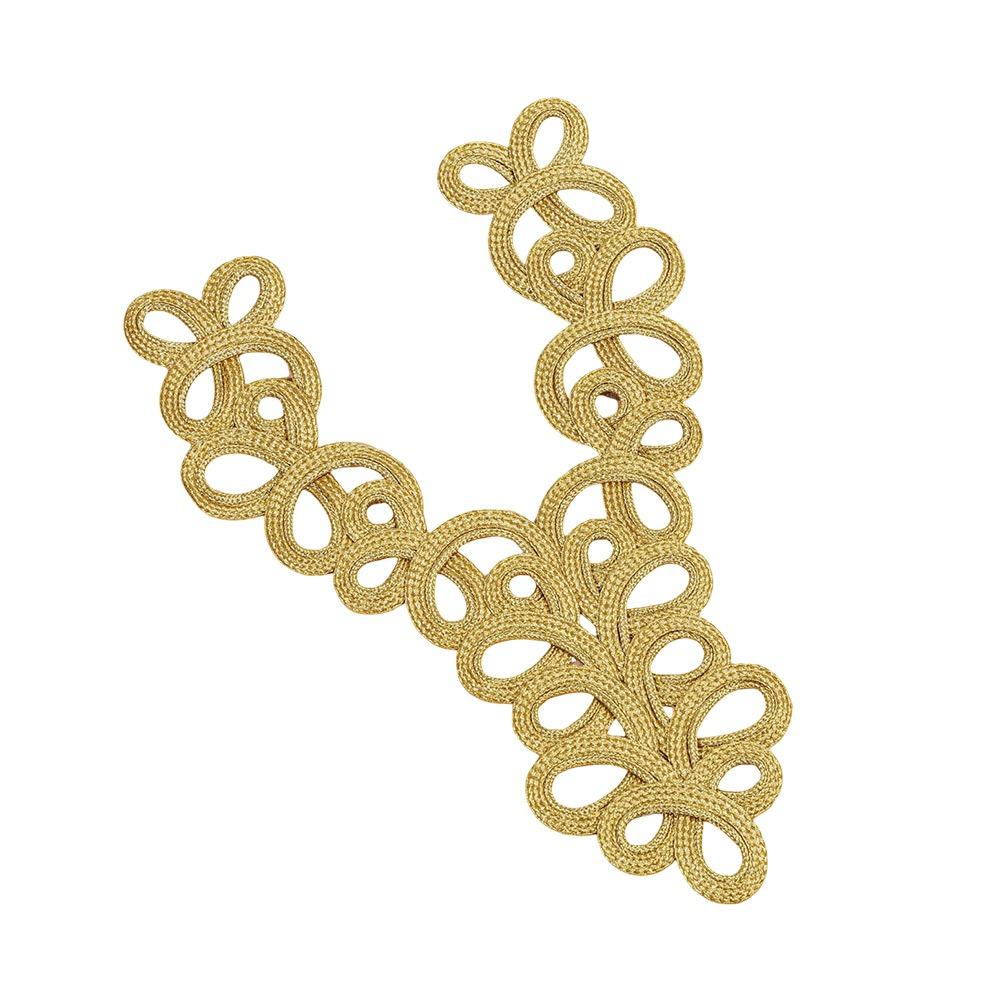 Golden Chinese Frog Buttons Flower Fastener Tang Suit Buttons  Handcraft Accessories