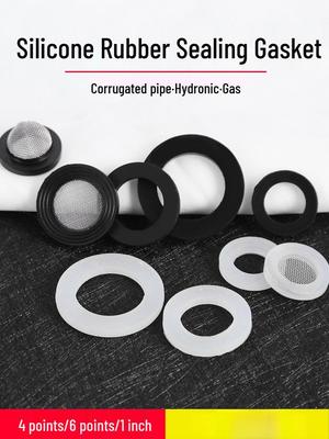 Silicone Gasket Seal Ring & 1-Inch Rubber Flat Washer for Faucets and Pipes