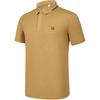 Solid Color Casual Sun Protection Tennis Golf Sports Cool Breathable Short Sleeve Polo Shirt Men Tops Yellow Brown A11M435143F-BN