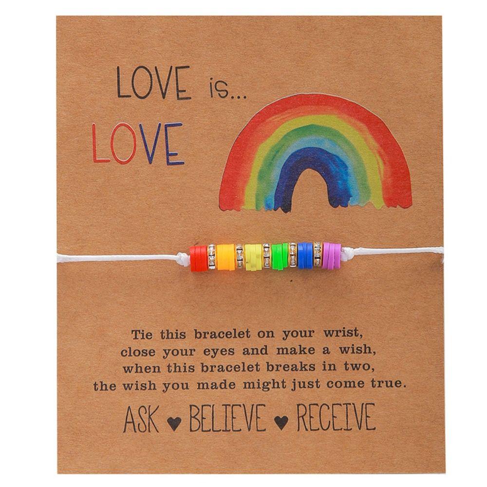 3Pcs/set Boho Couple Bracelet Love Heart Friendship Braided Rope Rainbow Beaded Bracelet  Couples