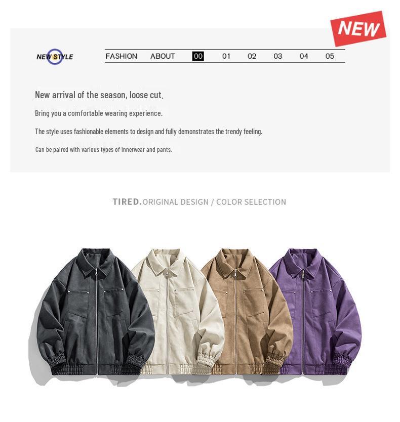Men's PU Leather Jacket - Versatile Solid Color for Spring and Autumn