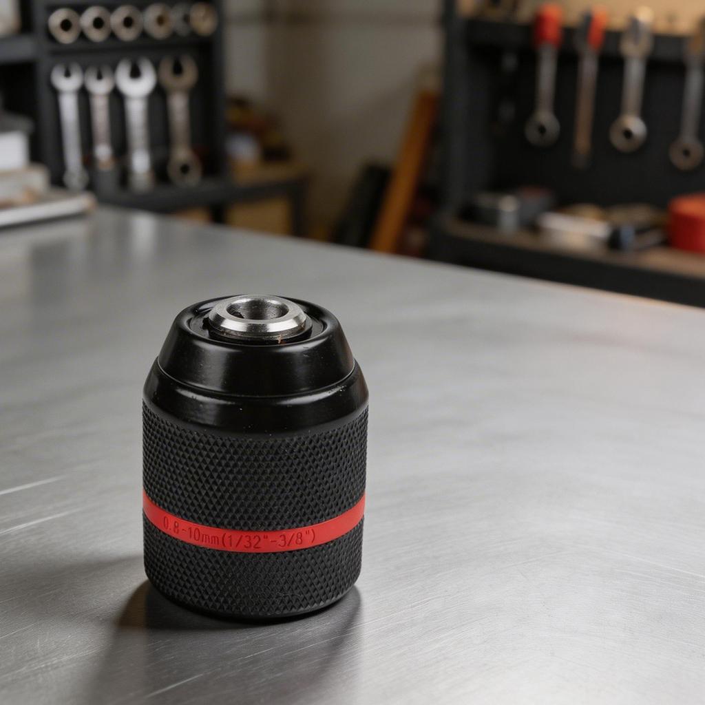 3/8-24UNF Connection Metal Drill Chuck Ratchet Drill Chuck Black+Red Color
