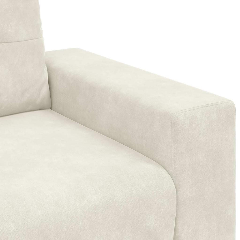 Sofa Set 3 Pcs Cream 221 X 80 X 80 Cm Velvet