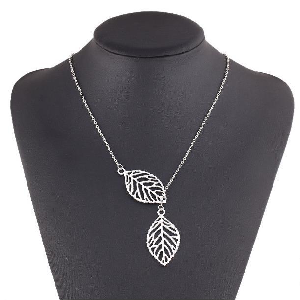 C042 Hot-Selling Leaf Necklace Double Leaf Collarbone Chain Jewelry for Women Neck Chain