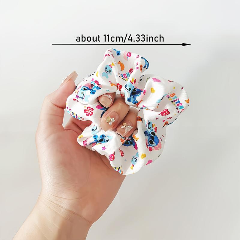 Anime Stitch Scrunchies Hair Ties Cartoon Cute Lilo & Stitch Big Scrunchies For All Hair Types And Textures