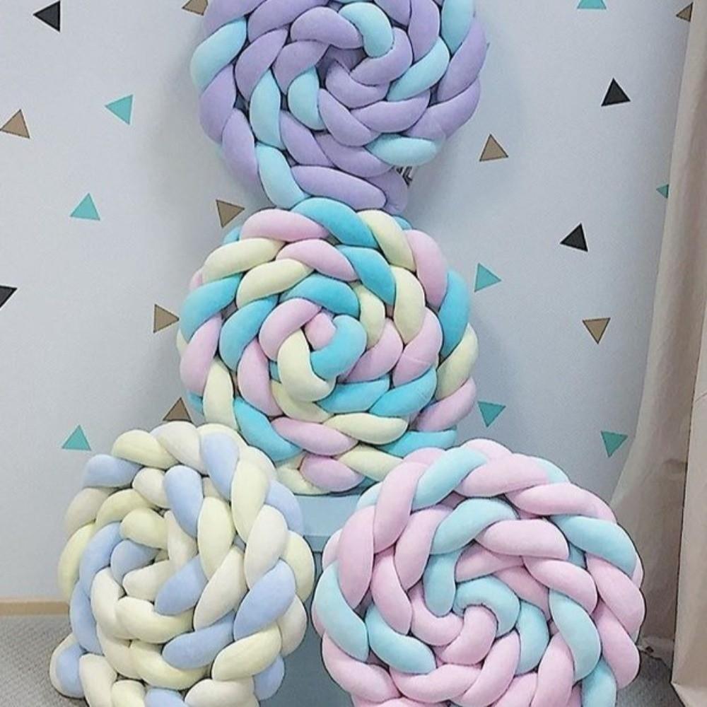 Handmade Bed Bumper Soft Plush Braided Pillow Baby Crib Bumper Crib Protector Baby Bed