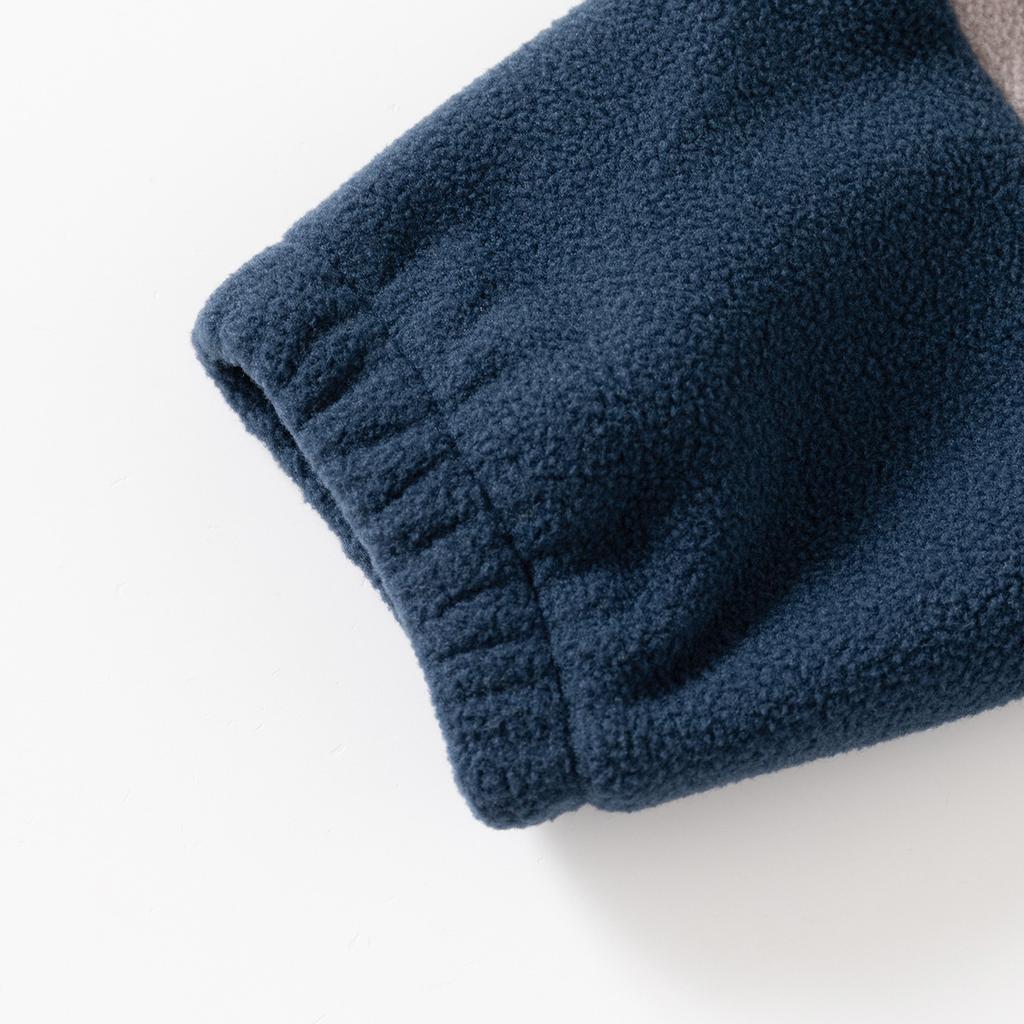 Kids Color Block Polar Fleece Jacket Stand Collar Zip Up Outerwear Spring Autumn Clothing for Boys and Girls Toddler and Children