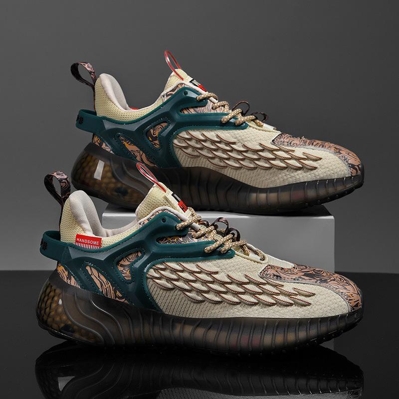 Sneakers spring new fish scales Chinese style fluorescent running mensneakers 39