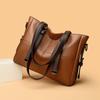 Large Capacity Retro Tote Bag Solid Color Casual Women's Shoulder Bag Mother Bag