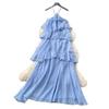 Holiday style sleeveless romantic style yellow cake dress female summer lotus leaf edge thin fairy temperament dress