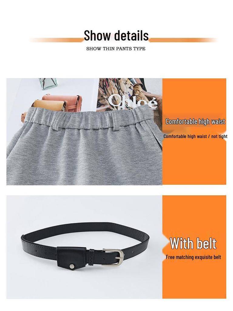 High Waist Micro-Flare Pants: Women's Spring/Summer Slimming Casual Floor-Length Style with Fake Two-Piece Design