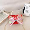 Little Girls Elegant Bow Shoulder Bag Fashionable Chain Strap Versatile Kids Purse