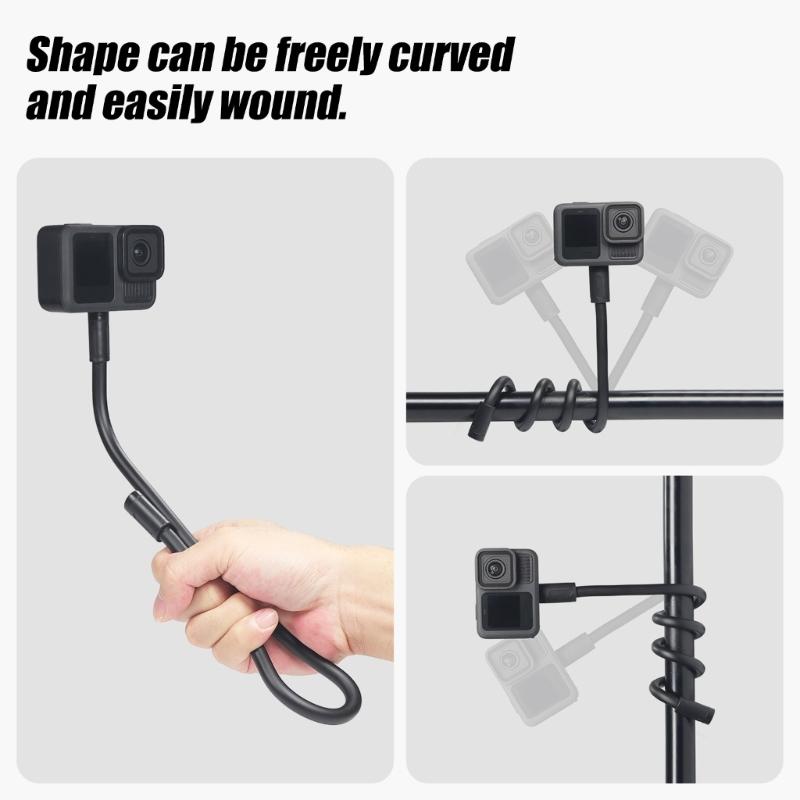 Flexible 360 Camera Mount Adjustable Clamp for Osmo360 Action Cameras Tripods Holder