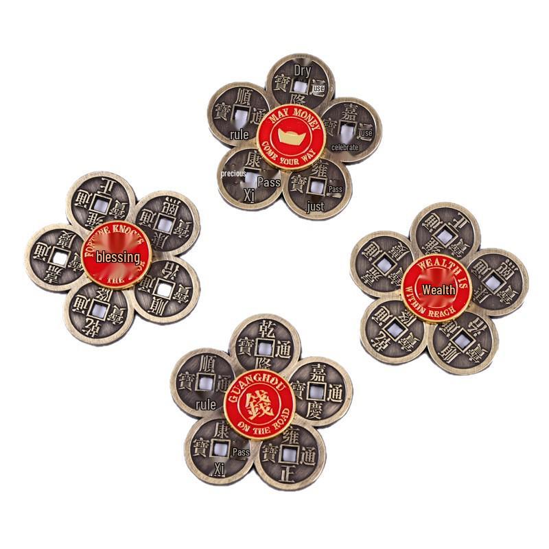 Cultural Creative Rotating Metal Fridge Magnet: Good Luck Travel Souvenir Gift