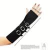 Punk Style Fingerless Gloves with Buckle Straps Gloves Arm Sleeves  Cosplay Stage Performances
