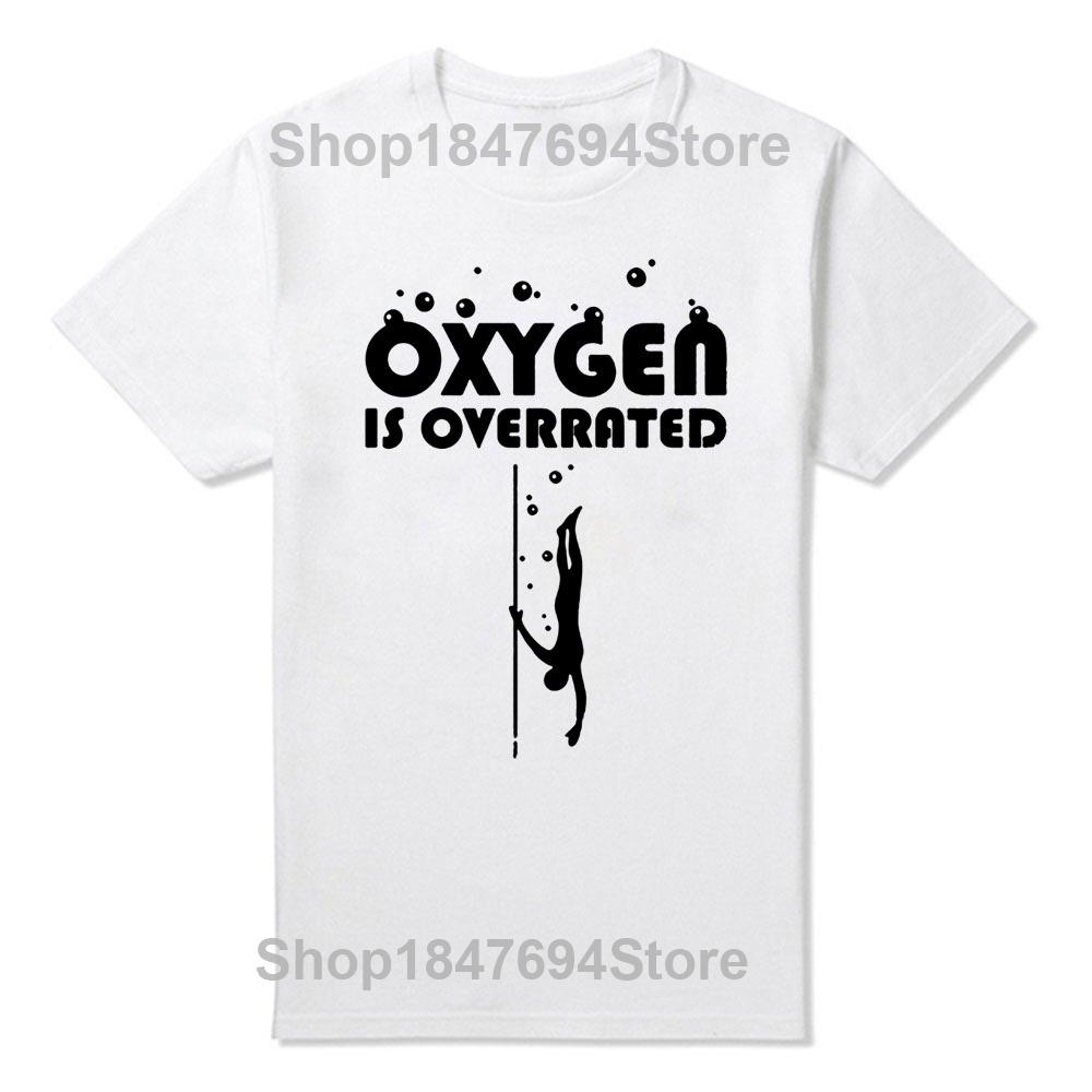 Freediving Kyslík je přeceňovaný Narozeniny Vtipné Unisex Grafické Módní Nové Bavlněné Tričko s Krátkým Rukávem O-Výstřih Harajuku Tričko