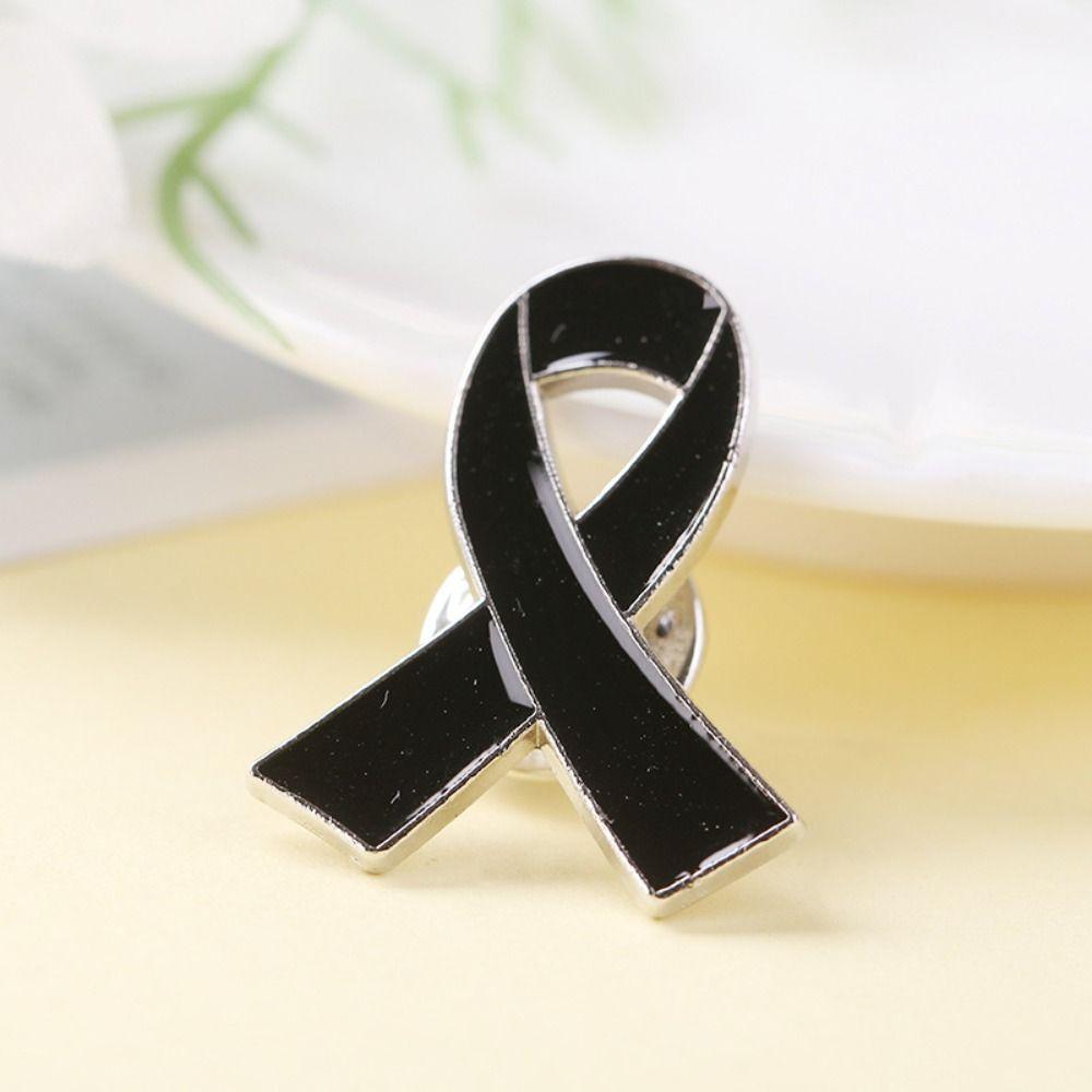Melanoma Cancer Funeral Ribbon Badge Brooch Skin Cancer Funerals Memorial Pin Women Men