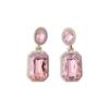 Silver Needle Rhinestone Geometric Stud Earrings - Elegant, High-End Design for Women