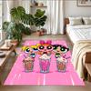 Anti‑Slip Crystal Velvet Floor Rug, The Powerpuff Girls Design Carpet for Indoor Living Bedroom Home Decoration