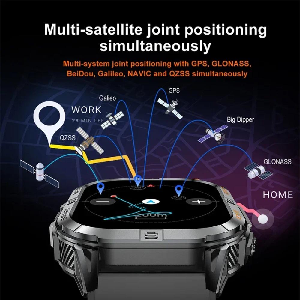New 2.13" AMOLED Screen Outdoor Smartwatch GPS Compass LED Flashlight Altimeter 3ATM Waterproof 580mAh Bluetooth Call Smartwatch