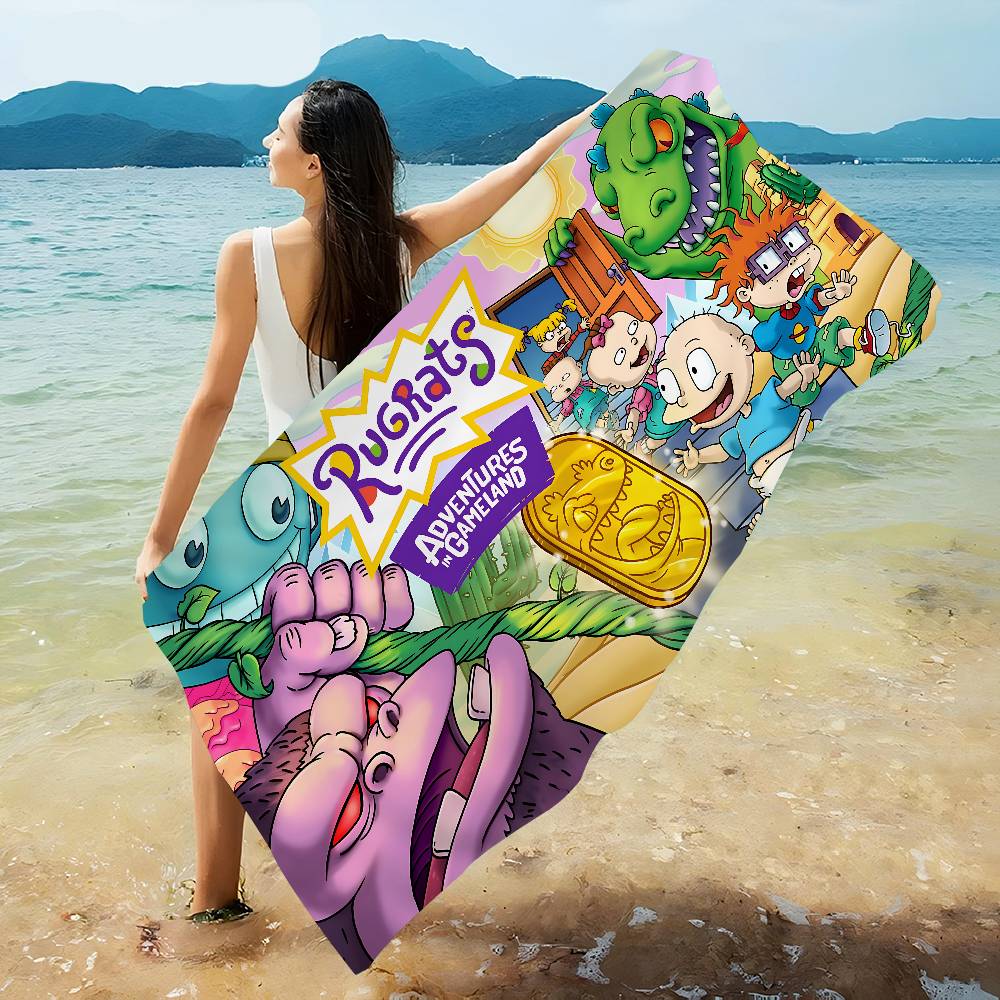 Funny Cute R-Rugrats Beach Towel Colorful Bath Towels for Girl Microfiber Quick Dry Sand Free Beach Yoga Spa Gym Pool