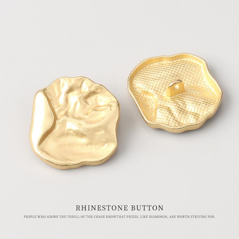 

5pcs Irregular Bump Metal Buttons Fashion Coat Trench Coat Gold Buttons Blazer Hand-Sewn Buttons 37mm gold