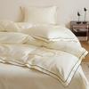 100-Piece Luxury Cotton Satin Bedding Set – Solid Color Duvet Cover with Xinjiang Long-Staple Cotton Sheets.