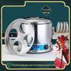 Electric 304 Stainless Steel Multi-Cooker with Steamer & Noodle Strainer