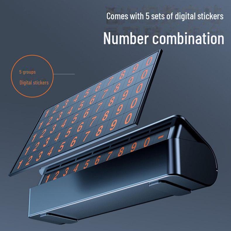 Metal Temporary Car Parking Number Plate with Concealable Design