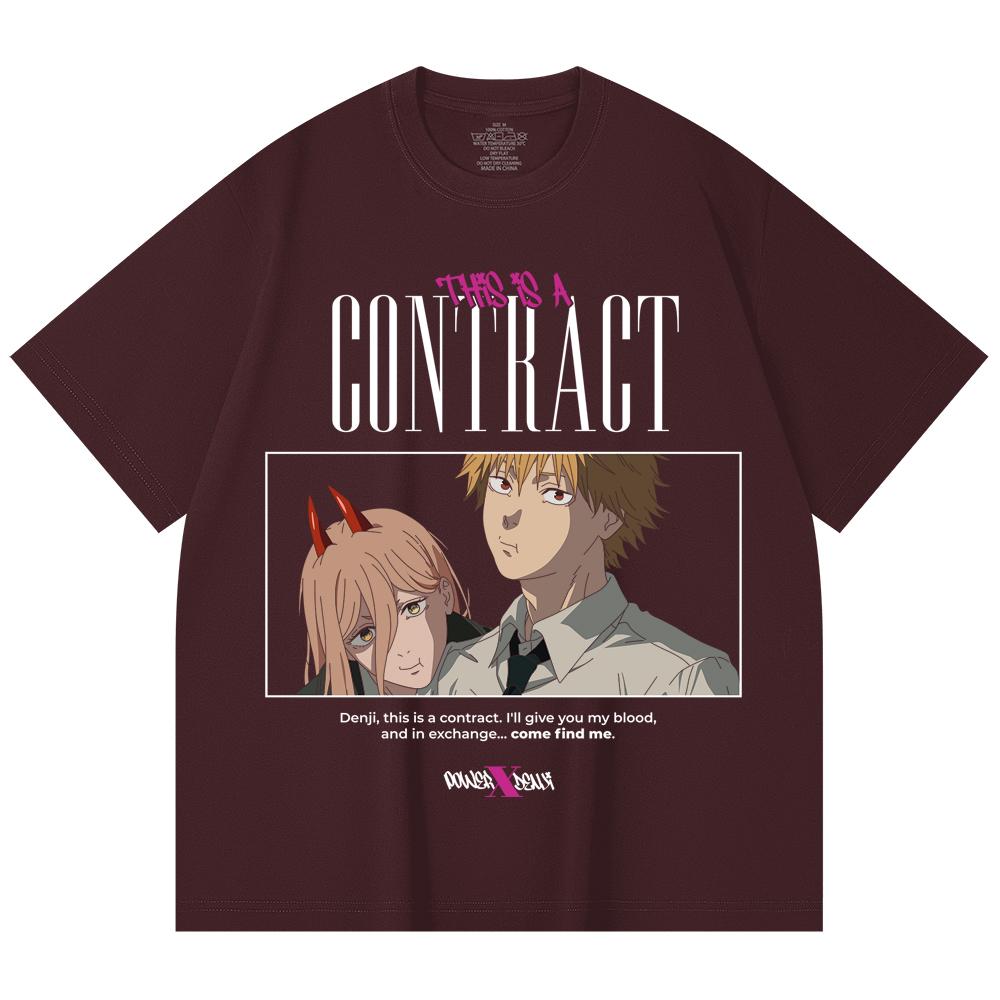 

230 Gsm 100% Cotton Chainsaw Man V52 Power Denji Print Unisex Heavy Cotton T Shirt 2XL