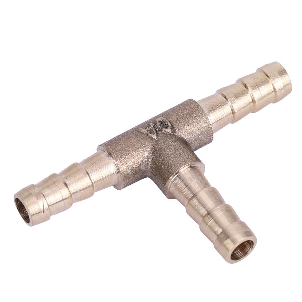 Brass T Piece 3 Way Fuel Hose Joiner Connector 6mm For Compressed   Oil Gas Pipe