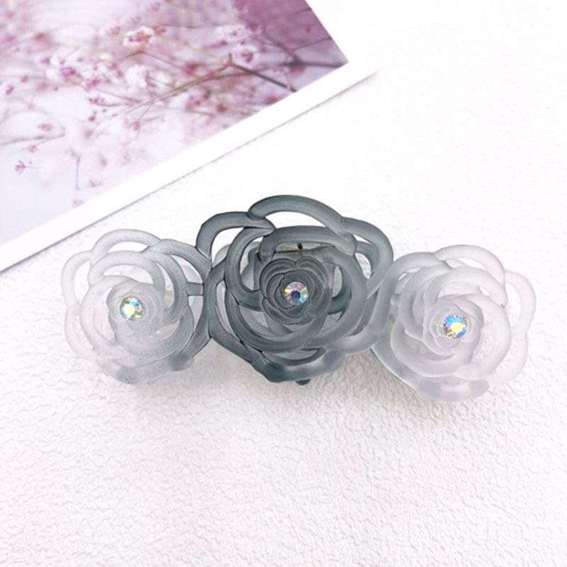 

Korean Translucent Rose Hollow Claw Hair Clip - Versatile Solid Color Shark Clip Accessory