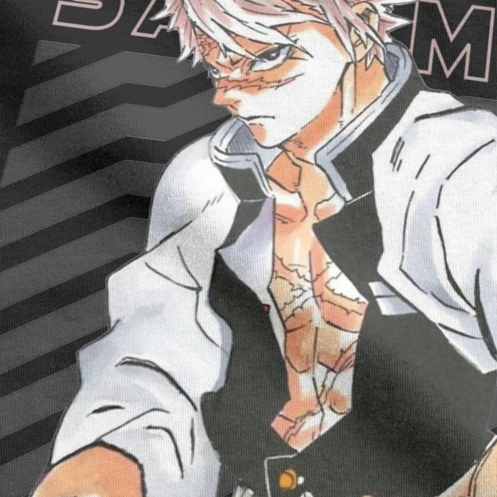 Sanemi Shinazugawa Demoned Slayered Men T Shirts Novelty Tee Shirt Short Sleeve Crew Neck T-Shirts Pure Cotton Big Size Tops