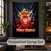 Wall Tapestry Poland Football Print Custom Name Text Wall Hanging Home Decor