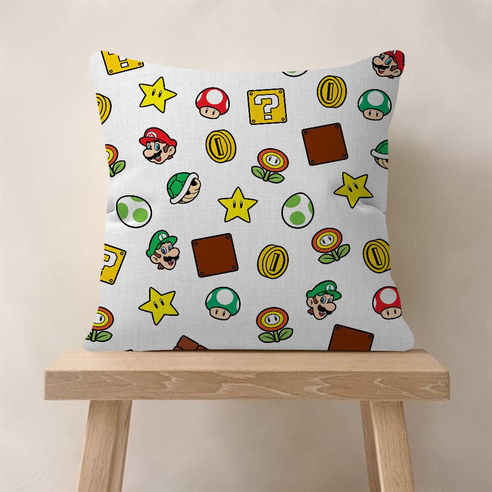 Super Cute Style M-MarioS Maple Design Cushion Cover Happy Autumn Harvest Decor Holiday Decorati Pillow Cover
