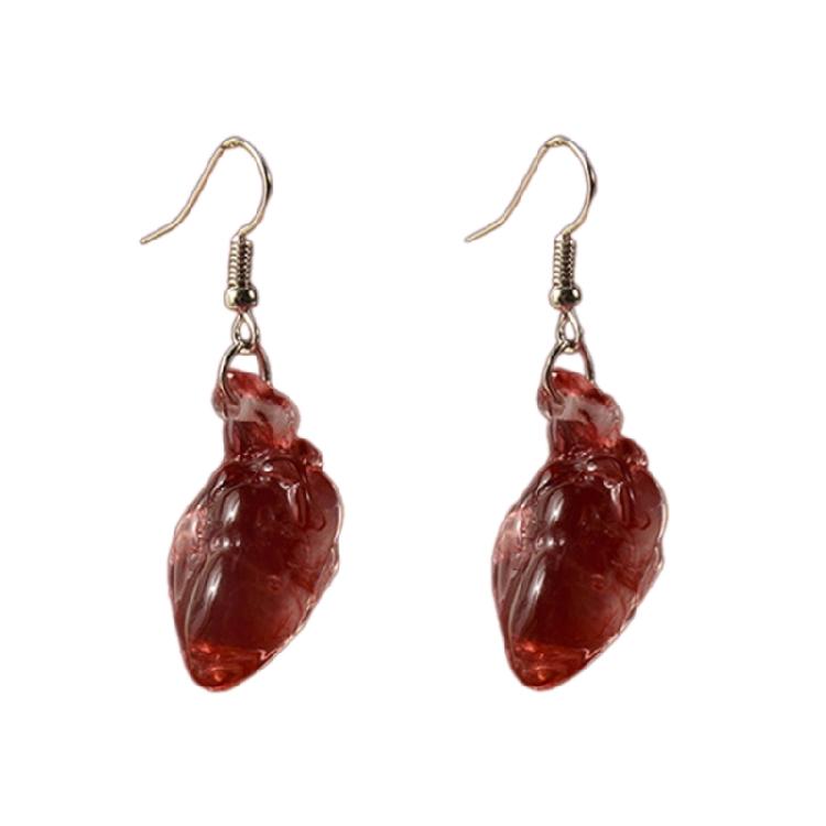 Vintage Heart Pendant Earrings Gothic Punk Earrings Drop Earrings Ear Jewelry