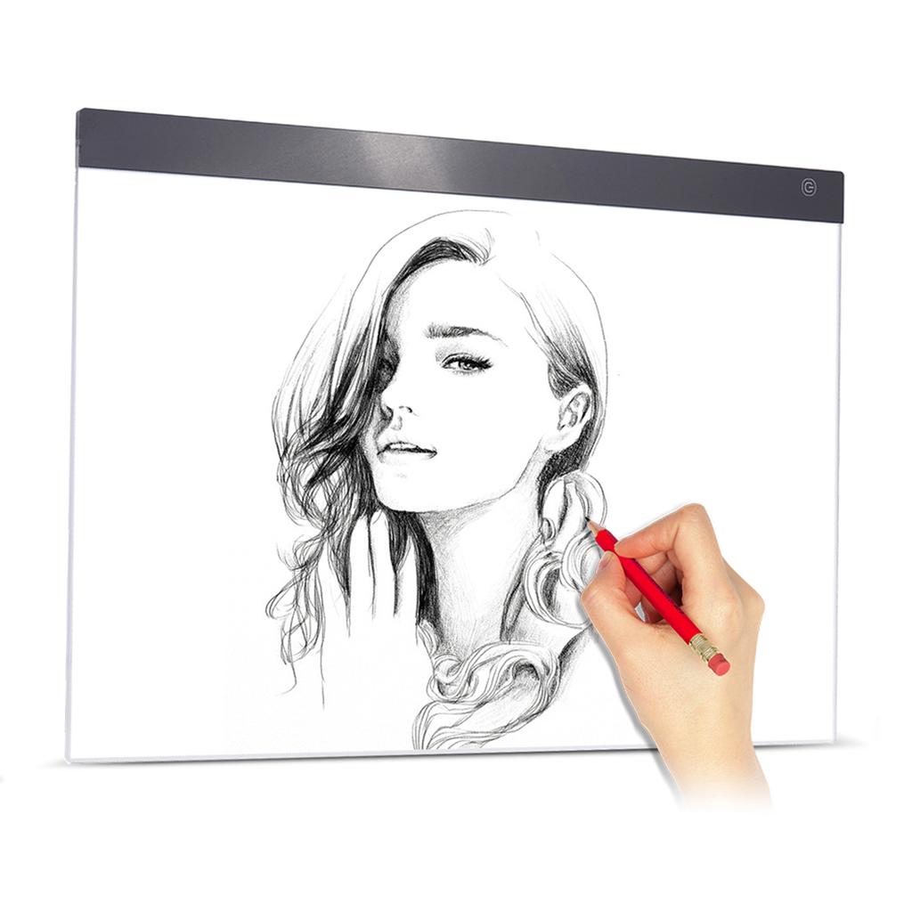 A2 Large Ultra Thin LED Light Pad Box Painting Tracing Panel Copyboard Stepless Adjustable Brightness USB Powered for