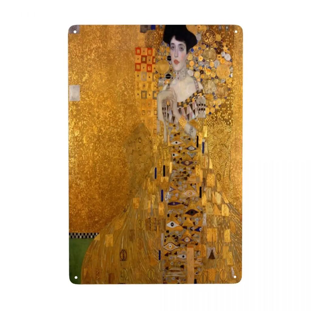 Custom Der Kuss von Gustav Klimt Metallschild Vintage Malerei Kunst Blech Dekorative Schilder Plakette Tor Garten Hof Man Cave Bar Wand