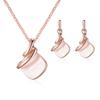Set di Collana Trendy Coreana e Orecchini Quadrati Geometrici in Conchiglia