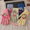 Cute Funny Ugly Cute Gloves Winter Female Velvet Warm Windproof Cold Student Riding Touch Screen Five Fingers