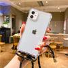 Crossbody Necklace Lanyard Transparent Phone Case For iPhone 17 16 15 14 11 12 13 Pro Max XS XR 8 Plus Cord Rope Acrylic Cover