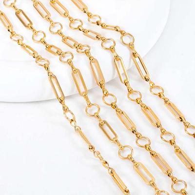 No Fade 1Meter Stainless Steel Necklace Bracelet Thick Golden Chains Geometry Rolo Cuban Link Chain DIY Jewelry Making Wholesale