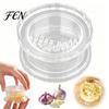 Kitchen Garlic Tool Mincer Tool, Multi-Purpose Manual Rotating Press, Bite-Teeth Crushing Clear Press Structure Masher, Transparent Easy To