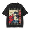 Inuyashas Vintage Poster T Shirts Hip Hop Washed Cotton Oversize TShirt Fashion Men Women Tops Streetwear Graphic Printed Tees