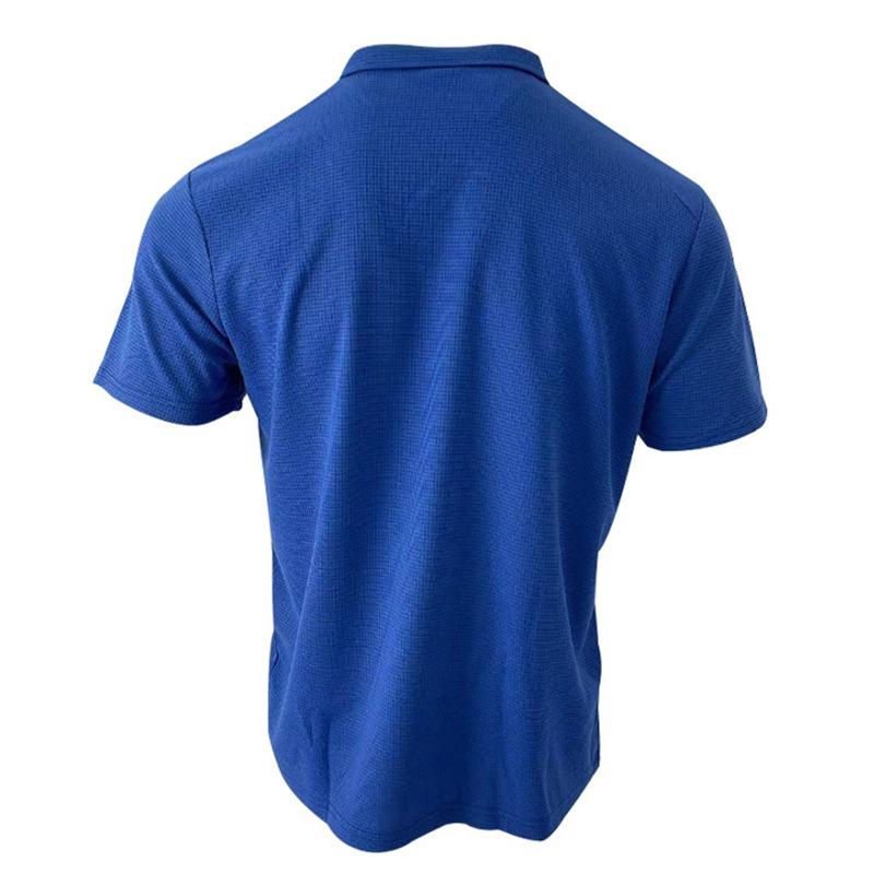 Summer Men's Casual Short Sleeve T-shirt Solid Color Waffle Plaid Slim Business Casual Shirt Outdoor Sports Pullover POLO Shirt