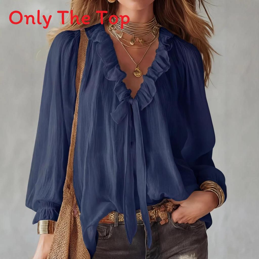 Streetwear Style Ladies V Neck Shirt With Splicing Design For Casual Wear