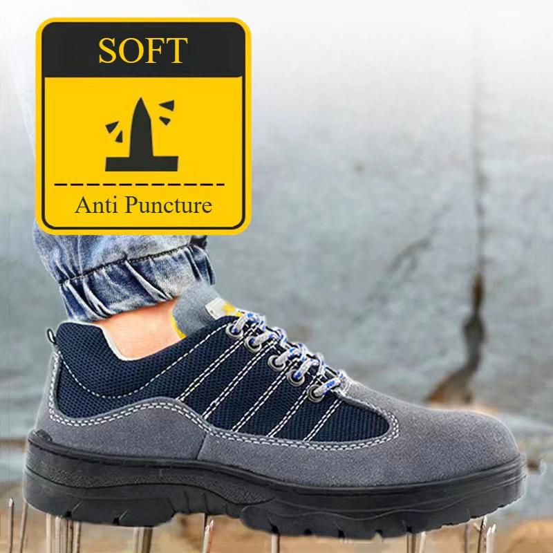 Large Size Men's Safety Shoes Anti Smashing Puncture-proof Men Anti Spark Work Shoes with Protection Anti Slip Safety Boots New