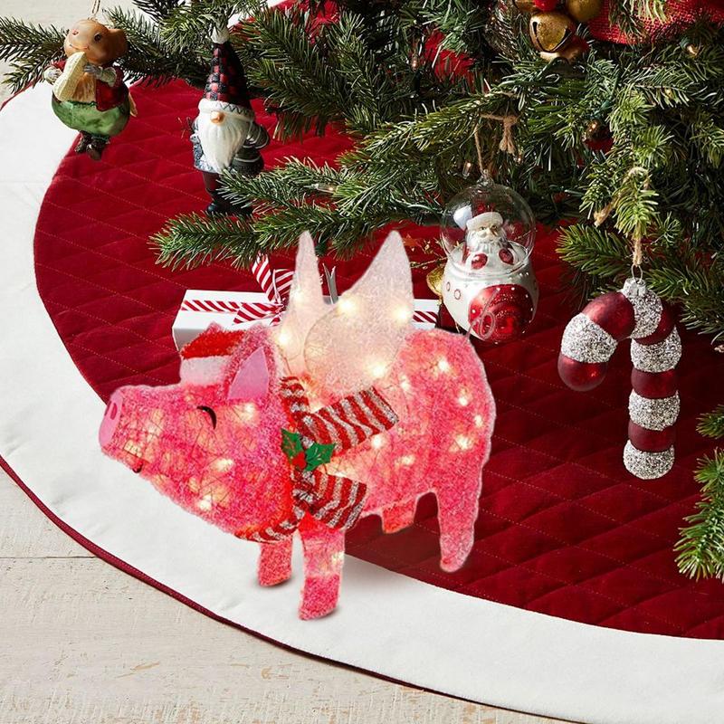 Christmas Flying Swine Desk Decor Garden Statue Home Decor Lighted Yard Decorations Christmas Tree Topper 3D Flying Swine